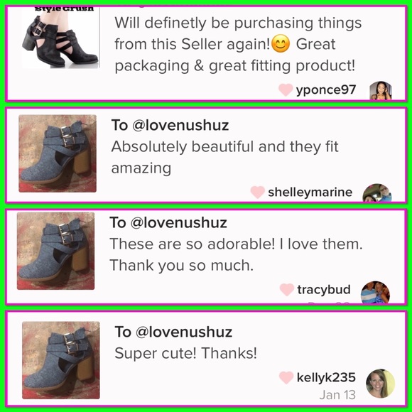 📌 Denim Fabric BOOTiES with criss cross buckles - Picture 3 of 3